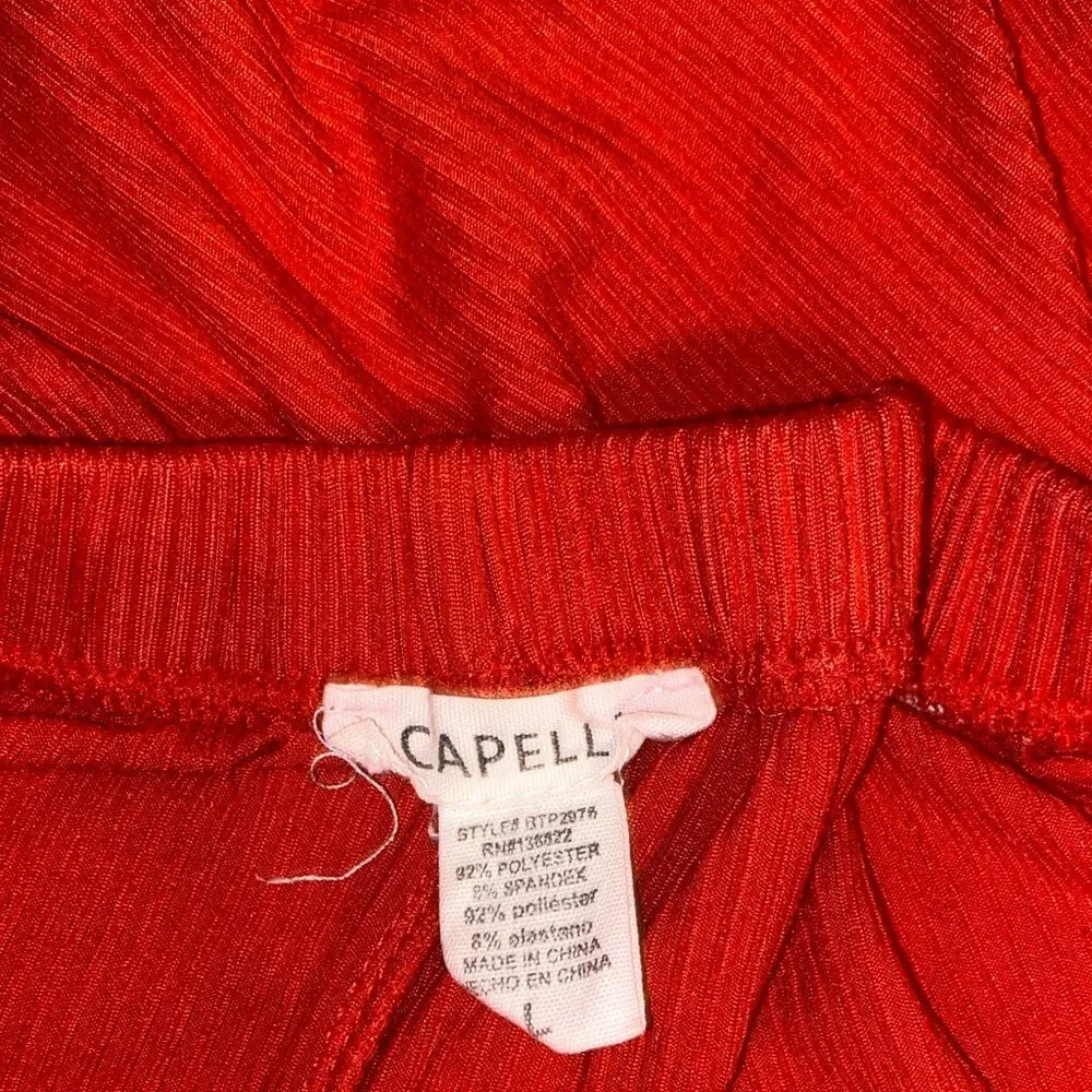 Capella Cropped Ribbed Tank and High Waisted Loungewear Shorts 2 Piece Set sz Lg